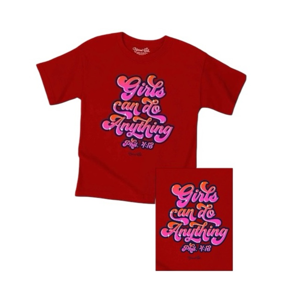 Blessed Girl Kids “Girls Can Do Anything” Tee